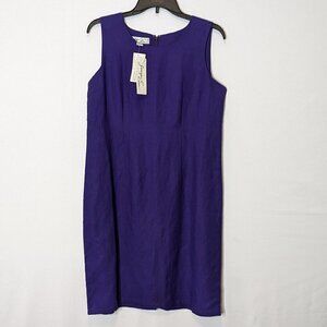 Women's JENNIFER EDEN Purple Sleeveless Knee Length Sheath Dress; Size 12